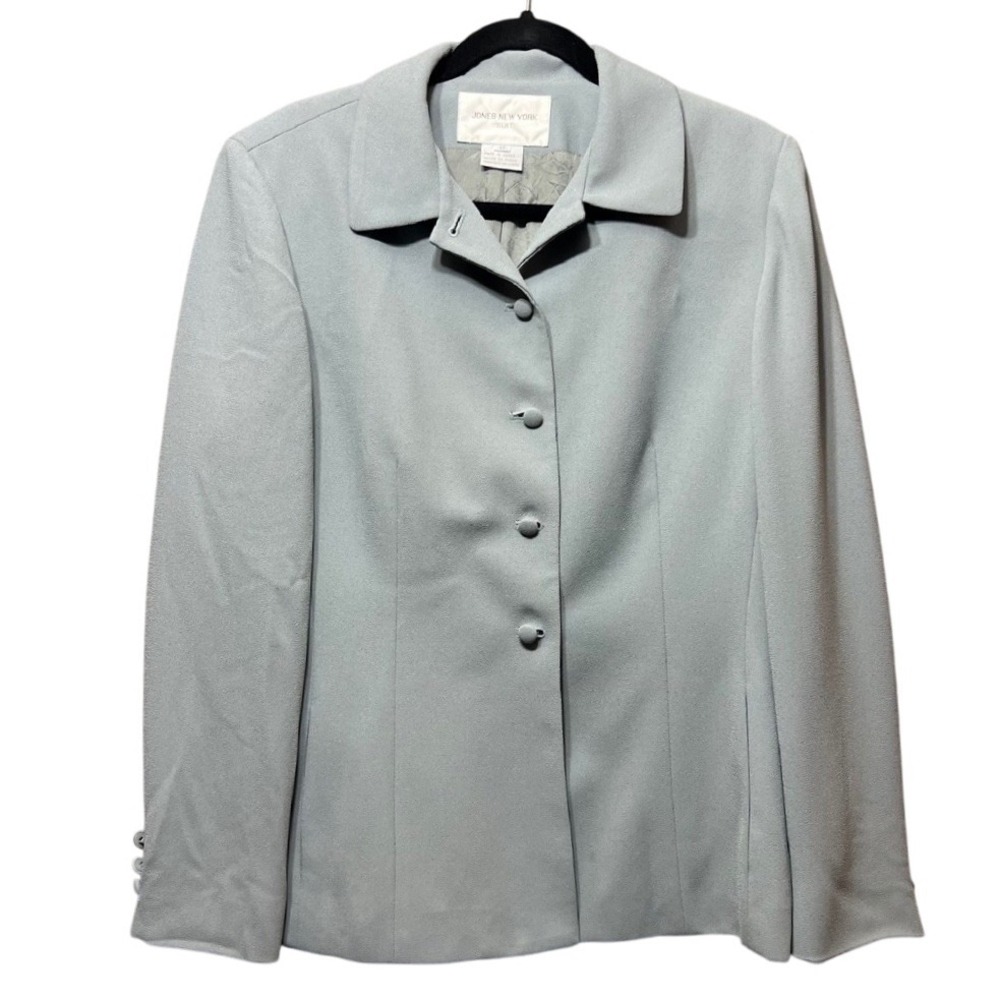 Jones New York Blazer Suit Jacket Button Front Career Office Light Blue 12‎